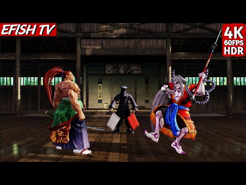 Kibagami Genjuro vs Senryo Kyoshiro (Hardest AI) - Samurai Shodown | 4K 60FPS