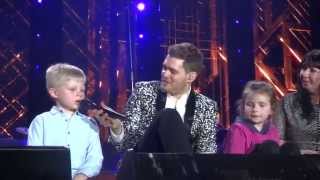 Michael Buble let it go/ you got a friend in me brings kids on stage