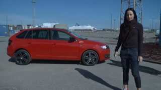 Kaaran Mia Pelttari koeajoi Skoda Rapid Spacebackin