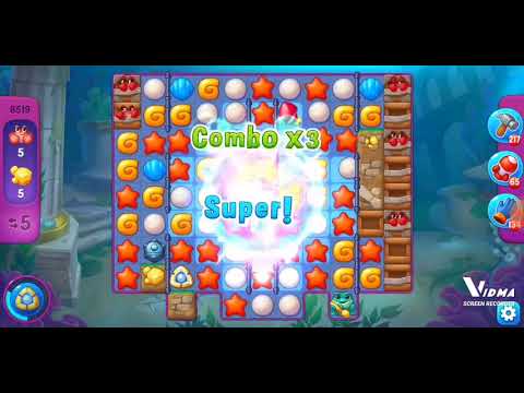 Fishdom. 8519 super hard level no boosters and diamonds. 14 moves