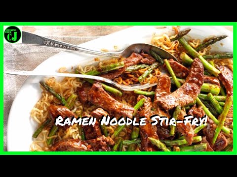 Ramen Noodle Stir Fry with Rib-Eye Steak and Shrimp! | How to make Ramen Stir fry