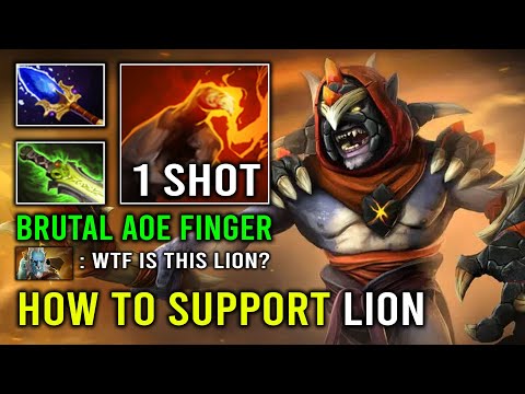 How to Play Support Lion in 7.33d with 1 Shot Finger +15 Stack Max Burst DPS Dota 2