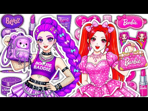 KPOP DEMON HUNTERS: RUMI MIRA Makeover! Barbie vs Bratz Challenge Skincare + Makeup ASMR | Paper DIY