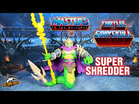 MOTU Origins Turtles of Grayskull SUPER SHREDDER Figure Review & Parts Swapping!