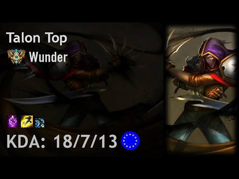 Talon Top vs Irelia - Wunder - EUW Challenger Patch 7.1
