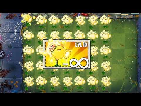 PvZ 2 Power Up - Solar Pea & All Plants Level 100 use 1 Power Up Vs Brickhead Zombie Level 30