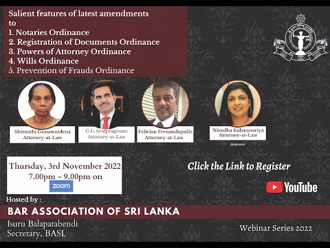 7th BASL Webinar 2022 - Salient Features of the Latest Amendments