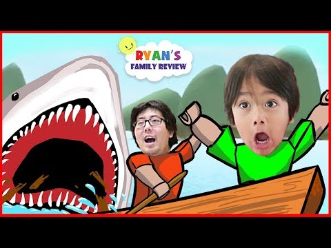 ROBLOX Shark Bite! Let's Play with Ryan's Family Review!