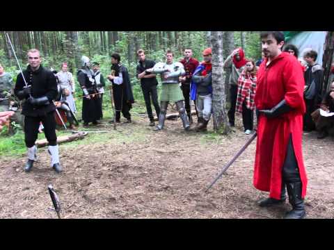 Two-handed sword duel - Don't forget the helmet and armour next time...