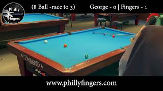 Philly Fingers- 8 ball pool Race to 3 George vs Philly Fingers2!