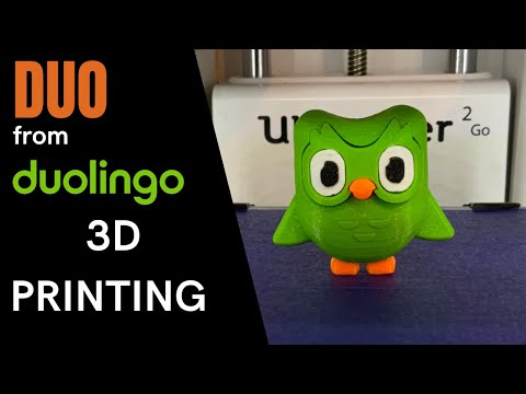 3D printing minifigure of Duo owl from Duolingo #duolingo #ultimaker #3dprinting