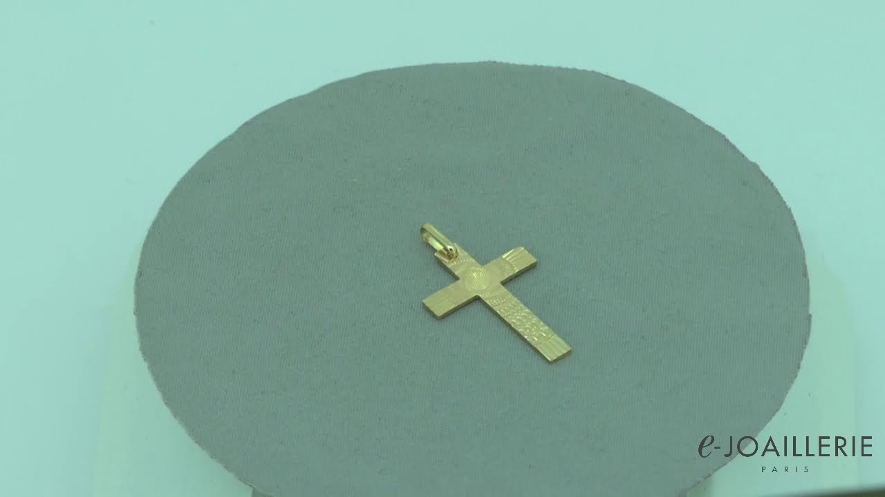 www.e-joaillerie.com - Pendentif or jaune 18 carats croix