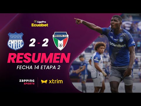 CS Emelec 2 - 2 Imbabura SC Resumen Fecha 14 / 2da Etapa / LigaPro Ecuabet