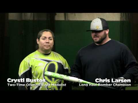Crystl Bustos & Chris Larsen Swing the 2014 DeMarini Mercy Slow Pitch Bat!