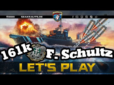 Let's Play - F. SCHULTZ [T9 DD] - Hohe Wellen mit flachem Schussbogen - World of Warships [Deutsch]