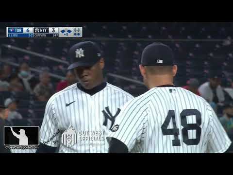 Ejection 166 - Frustrated vs Toronto, Yankees Lose P Coach Matt Blake to Edwin Moscoso Ejection