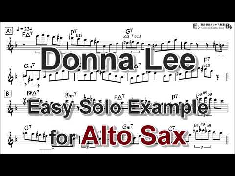 Donna Lee - Easy Solo Example for Alto Sax