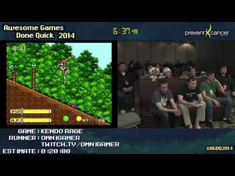 Kendo Rage [SNES] :: SPEED RUN (0:13:12) #AGDQ 2014 Omnigamer "WTF Japan"