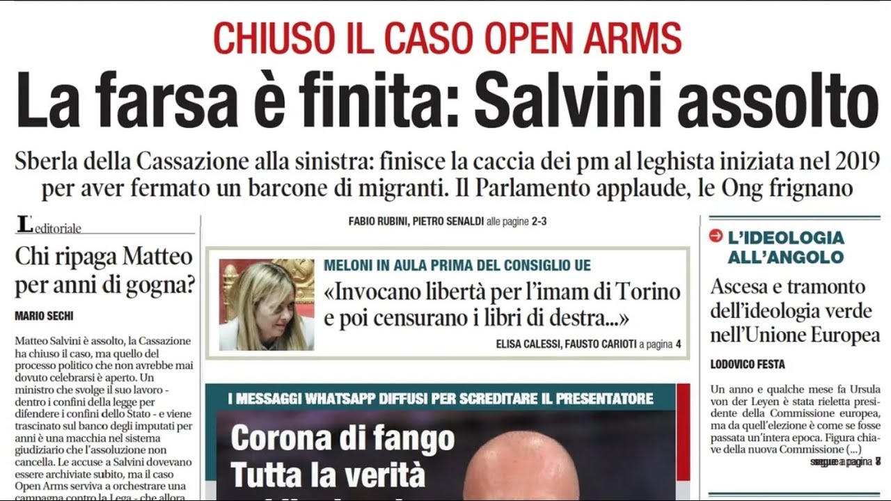 RASSEGNA STAMPA 18 DICEMBRE 2025. QUOTIDIANI NAZIONALI ITALIANI  PRIME PAGINE DEI GIORNALI DI OGGI
