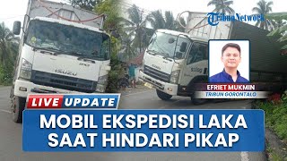 Kecelakaan Tunggal di Gorontalo! Truk Terperosok Saat Hindari Mobil Pickup