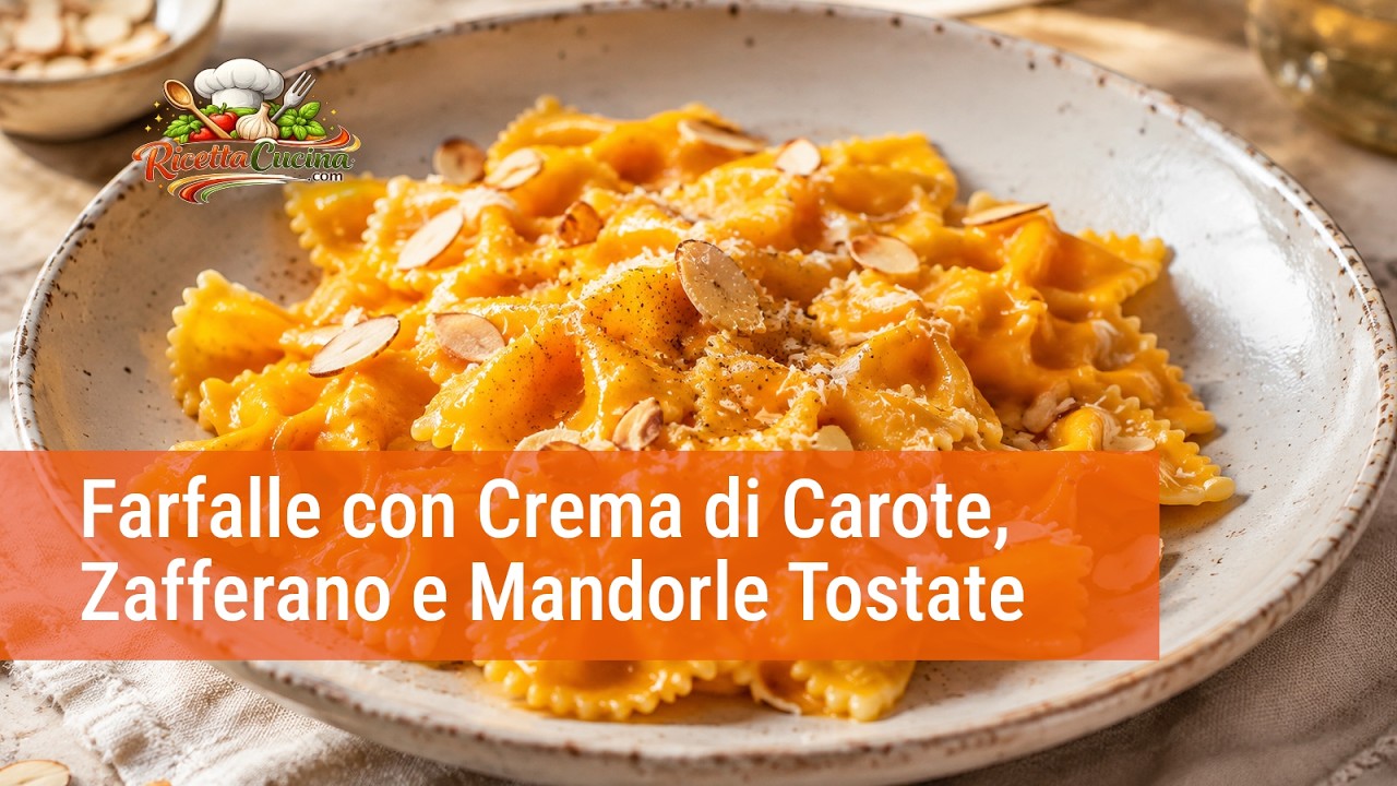 Anteprima video di Video Ricetta Farfalle Arancioni con Crema di Carote e Zafferano