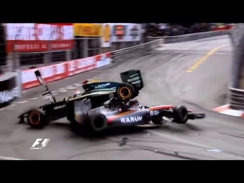 F1 Jarno Trulli And Karun Chandhok Crash Monaco 2010