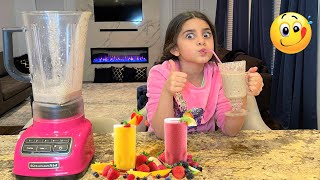 EASY DIY Healthy Fruit Smoothie for kids with Sally!!