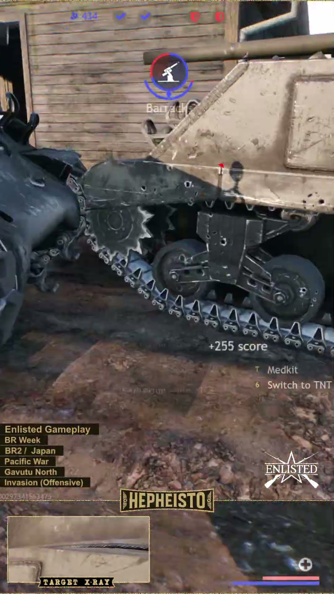 Engineer eliminates Tank M4A2 with TNT Charge