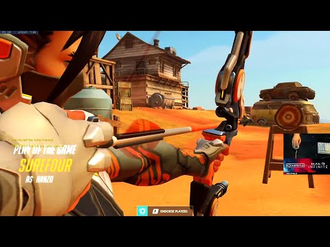 Surefour Hanzo and Genji gameplay! POTG! [ Overwatch Season 33 Top 500 ]