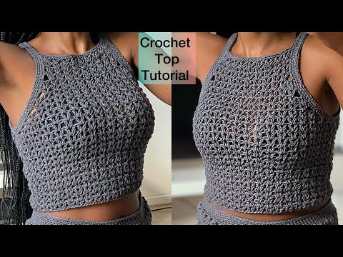 How To crochet A Minimal Tank Top / DIY Top / V-Stitch