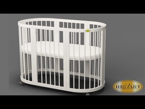 Кроватка трансформер Smart Bed 9-в-1 с сердечками, белый, Ingvart Украина, арт. 1349003