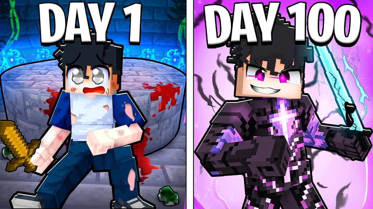 I Survived 100 Days in SOLO LEVELING Minecraft