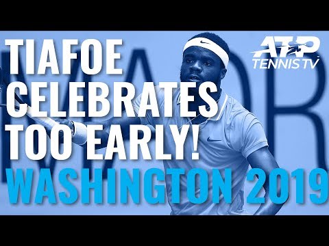 Frances Tiafoe Celebrates Too Early In Epic Rally With Medvedev And Loses Point! | Washington 2019