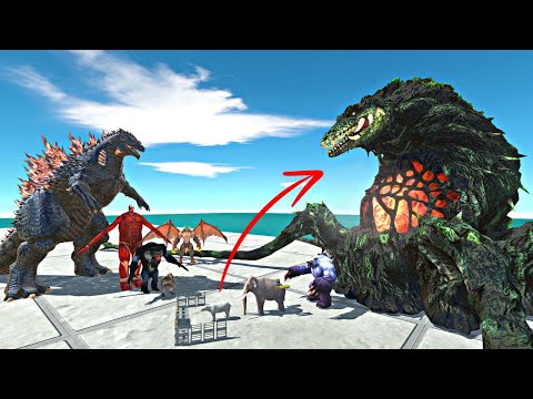 Biollante Door Challenge | Gojira + Colossal Titan vs Biollante Team -Animal Revolt Battle Simulator
