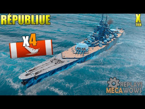 Republique - 253K Damage - Convoy Mode - Map Two Brothers | World of Warships Gameplay