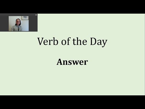 Verb of the Day - Answer