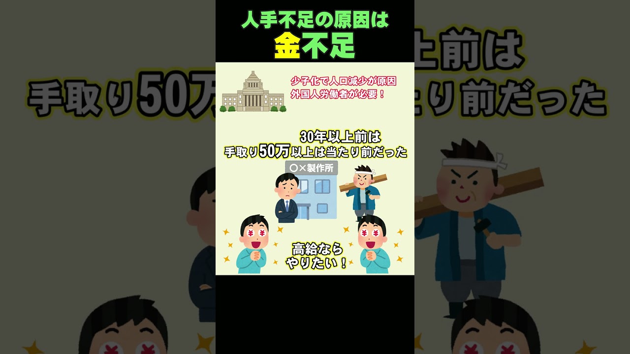 人手不足は金不足　#shorts