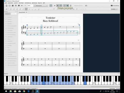 Tonleiter Bass Schlüssel