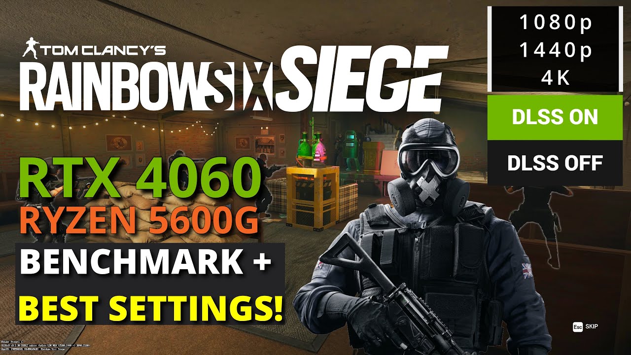 Rainbow Six Siege on RTX 4060 + Ryzen 5600G – 1080p/1440p/4K