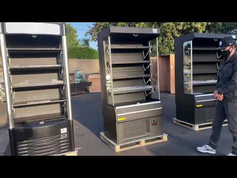 40 inches Black Vertical Open Display Case Cooler  Open Air Merchandisers