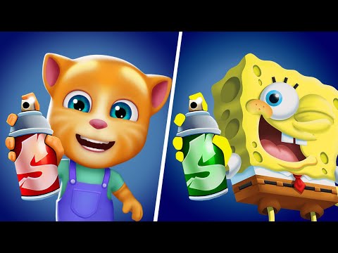 Talking Tom Gold Run VS SpongeBob SquarePants - Tom Gold Run New Update, Talking Tom Cat Gameplay