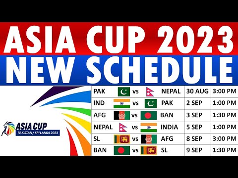 Asia Cup 2023 Schedule: All match new Timing, Dates and Venues detail.