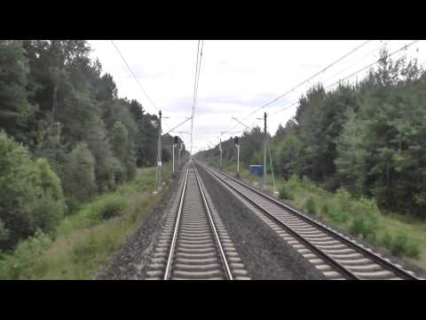 Odcinek CMK Zawiercie - Idzikowice z tyłu pociągu EIC Ondraszek