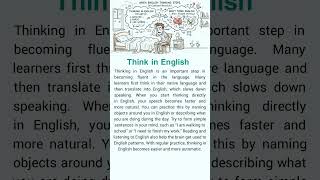 Think in English — The Secret to Speak English Fluently #speakconfidentenglish #englishlanguage