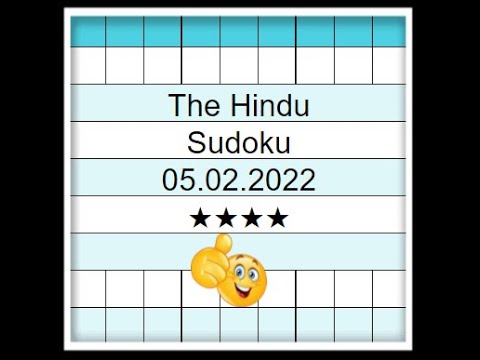 🔊How to Solve The Hindu Sudoku 4 Star | Step by Step Solution | 05.02.2022| Difficulty Level  ⭐⭐⭐⭐