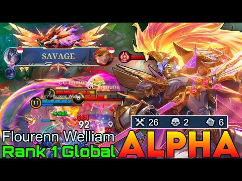 SAVAGE Alpha 26 Kills Aggressive Monster - Top 1 Global Alpha by Flourenn Welliam - Mobile Legends