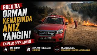  Bolu’da Orman Kenarında Anız Yangını