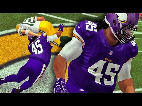 MADDEN 17 CAREER MODE #2 - SACKED A.RODGERS & FORCED A FUMBLE!! Chubby Neckbones Hits HARD!!
