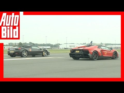 Video: Drag Race Ferrari 458 Spider vs. Lamborghini Aventador Roadster