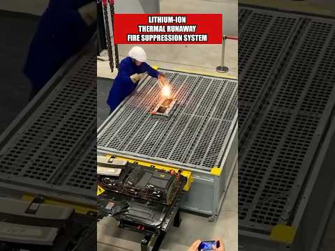 Lithium-Ion Thermal Runaway Fire Suppression System #shorts